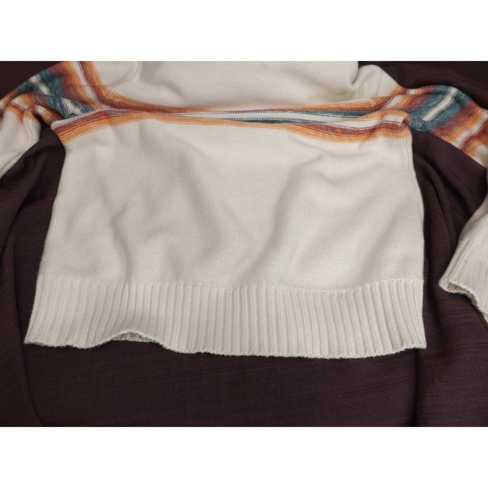 American Eagle AE White Striped Sweater Hoodie - Kangaroo pocket - Men's size L - Picture 10 of 16